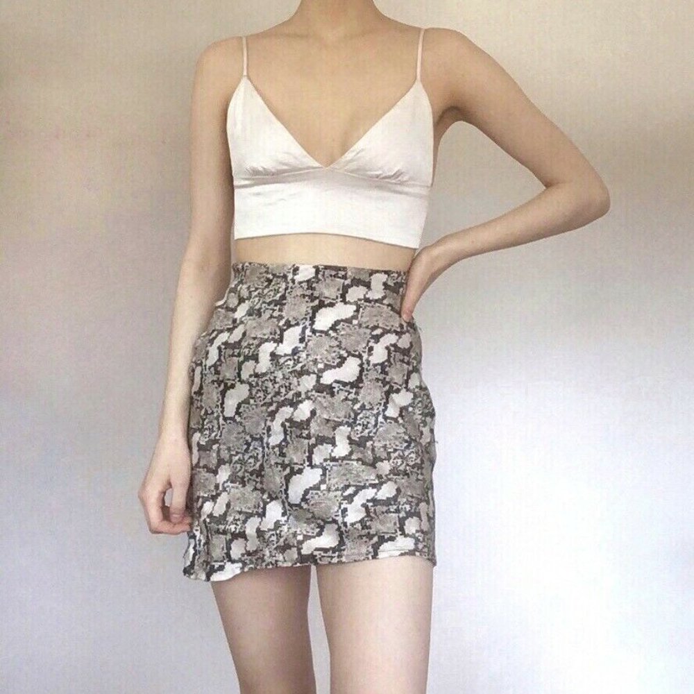 Snakeskin Pattern Mini Skirt H&M